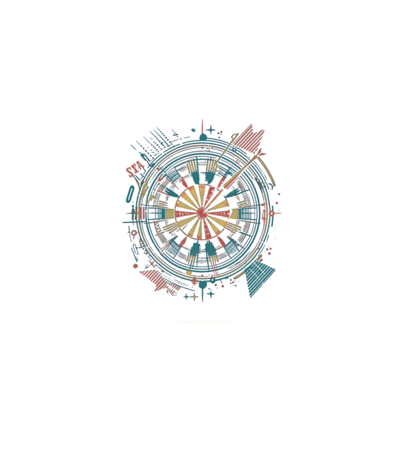 Darts tábla minta sötétkék pólón