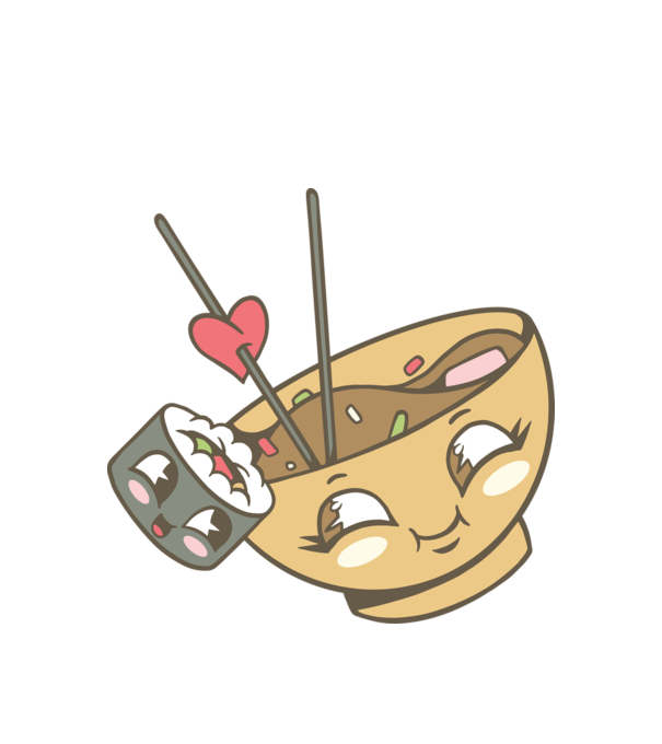 Sushi minta fehér pólón