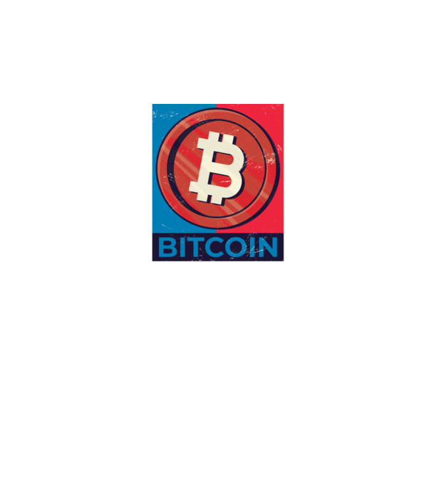 Bitcoin minta sötétkék pólón