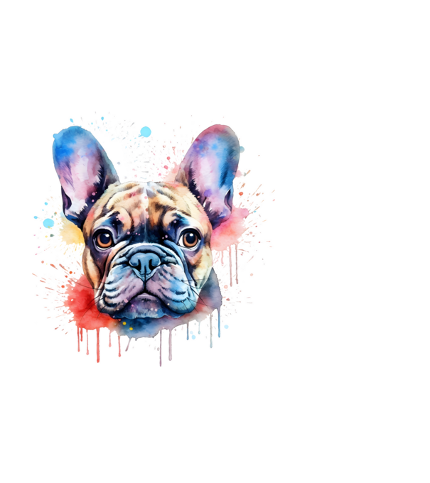Francia bulldog minta fehér pólón