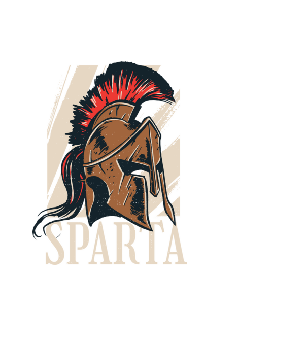 Spárta minta fehér pólón