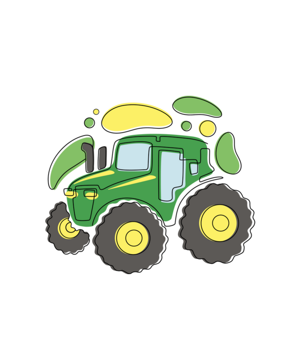 Traktor minta fehér pólón