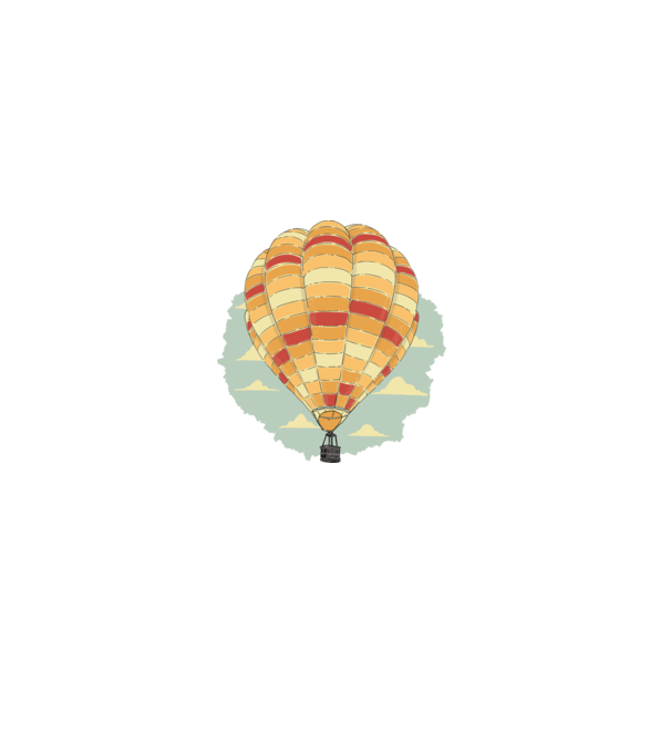 Hőlégballon minta fehér pólón