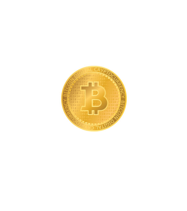 Arany bitcoin minta fekete pólón