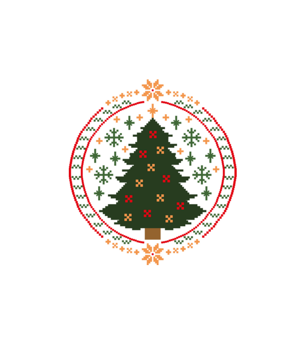 Pixel karácsonyfa minta homokszín pólón
