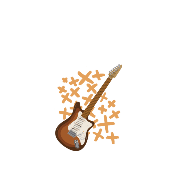 Elektromos gitár minta fehér pólón