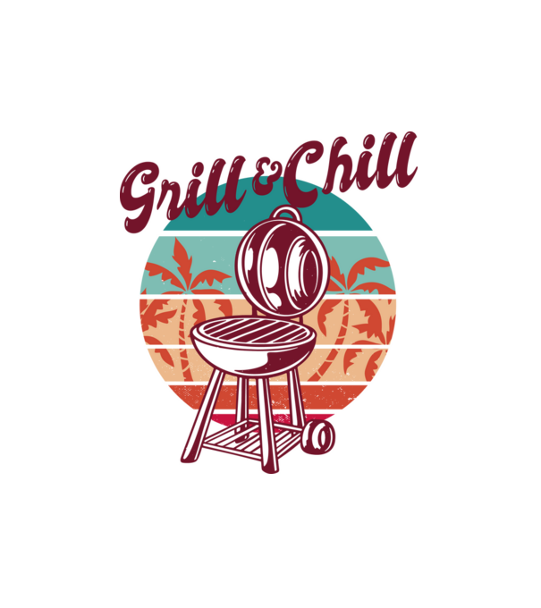 Grill and chill minta fehér pólón