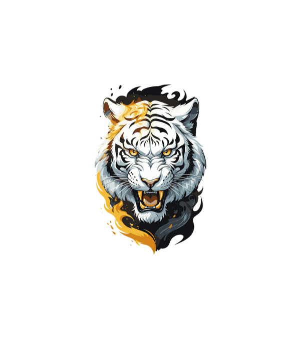 Fehér tigris minta fehér pólón