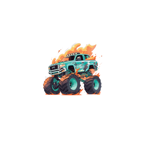 Monster truck minta szürke pólón
