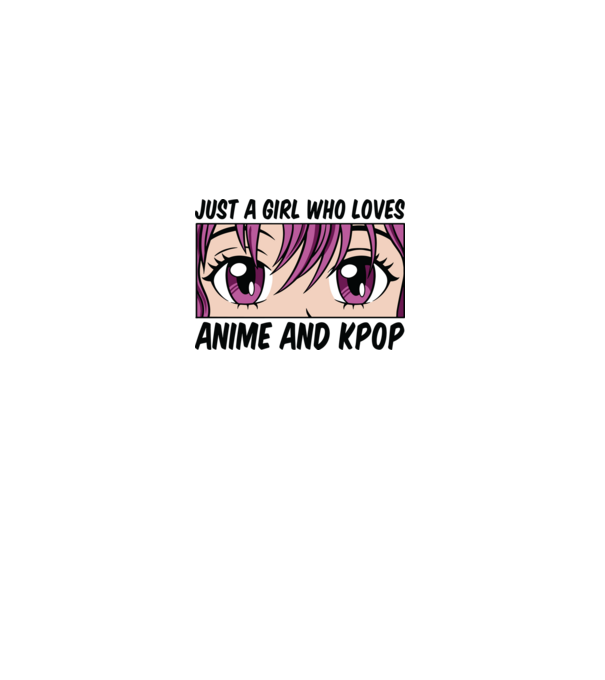Anime és Kpop minta fehér pólón