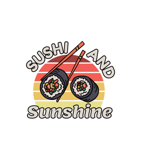 Sushi and sunshine minta fehér pólón