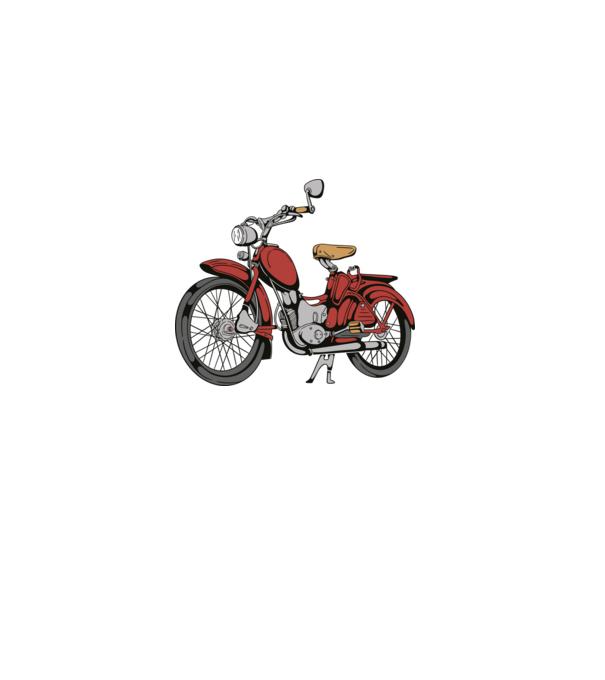 Retro motor minta fehér pólón