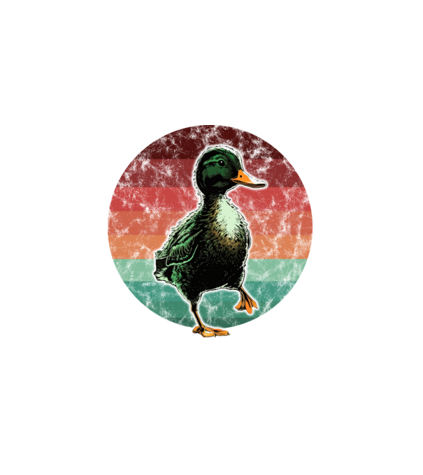 Retro kacsa minta fekete pólón