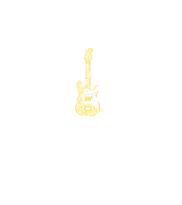 Elektromos gitár minta fekete pólón