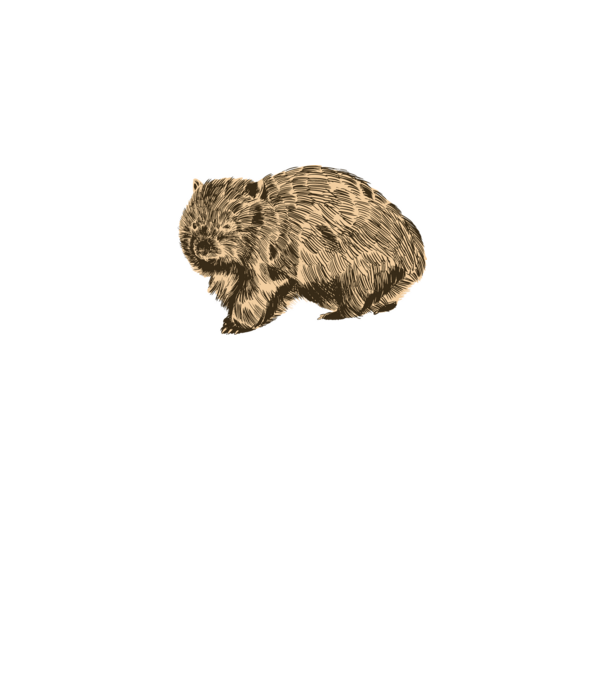 Wombat minta sötétszürke pólón