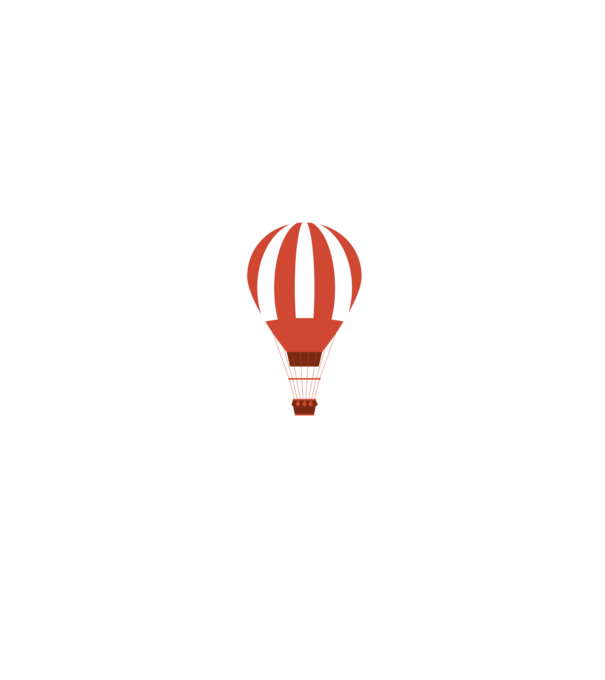 Hőlégballon minta fehér/piros pólón