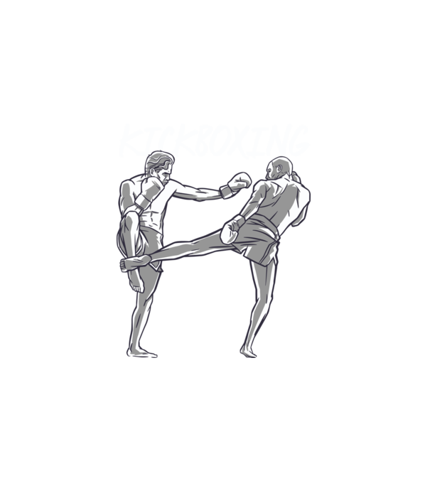 Kickbox minta fehér pólón