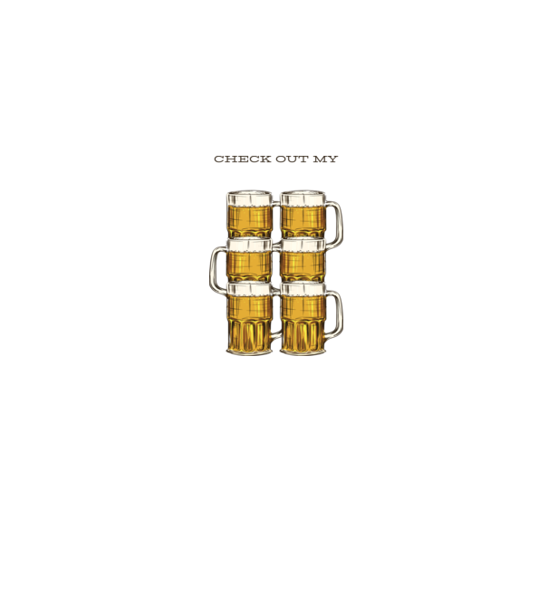 Sör sixpack minta farmerkék pólón
