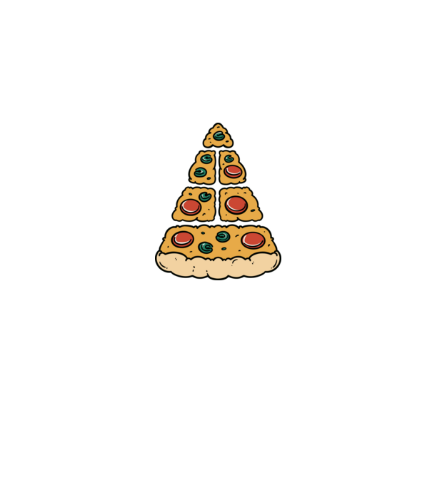 Pizza piramis minta farmerkék pólón