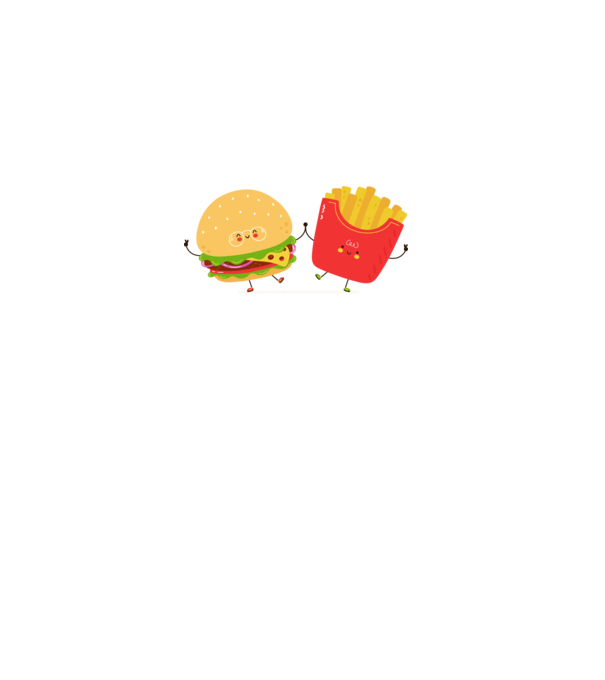 Burger és krumpli minta zöld pólón