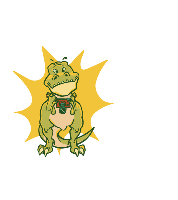 T-rex kamerával minta fehér pólón