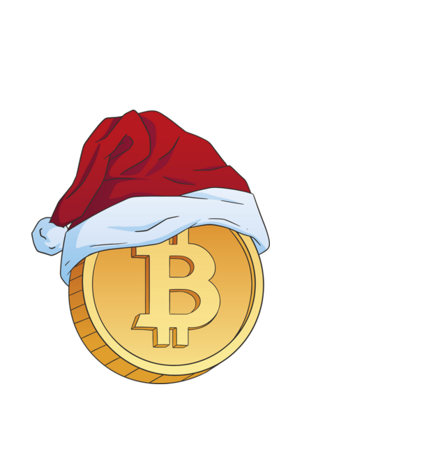Karácsonyi bitcoin minta fehér pólón