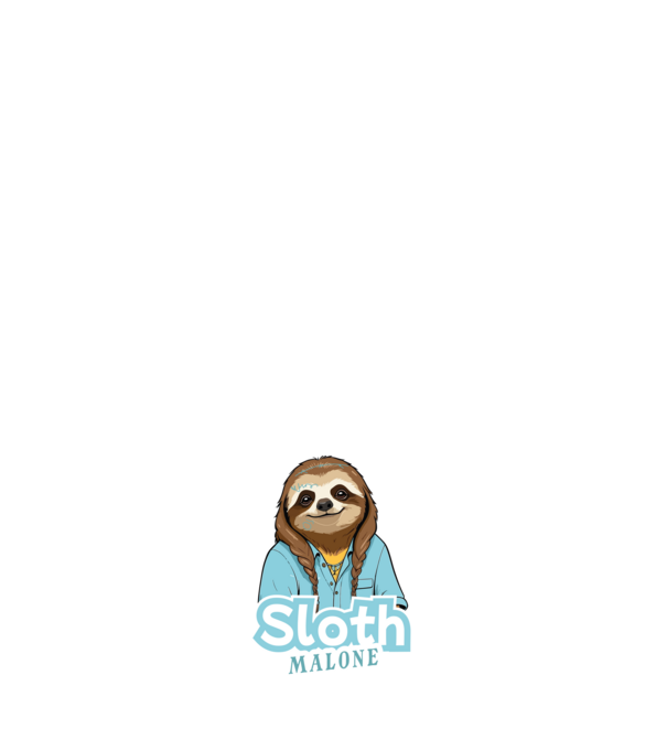 Sloth Malone minta fehér pólón