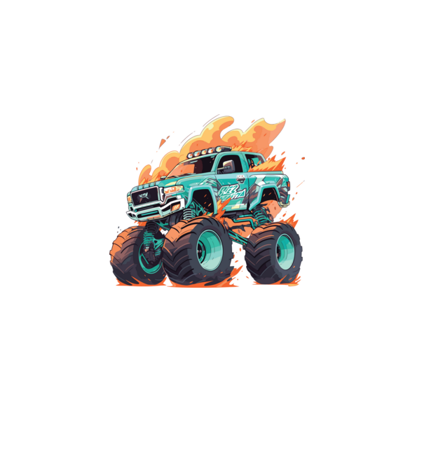 Monster truck minta szürke pólón