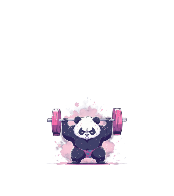 Gyúrós panda minta fehér pólón