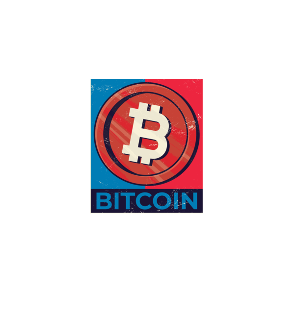 Bitcoin minta fekete pólón