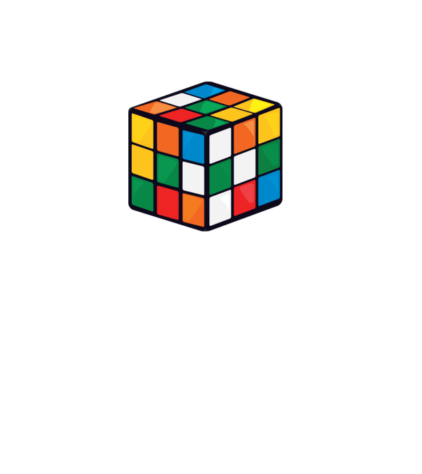 Rubik kocka minta fehér pólón