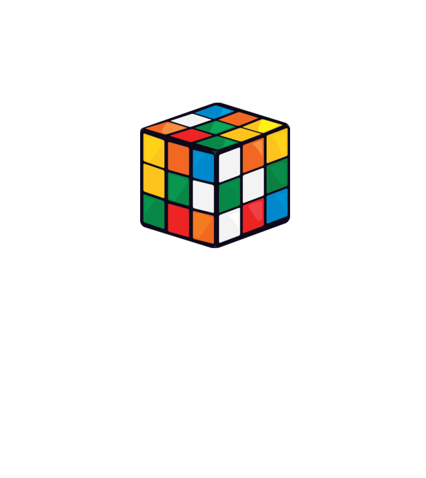 Rubik kocka minta fehér pólón