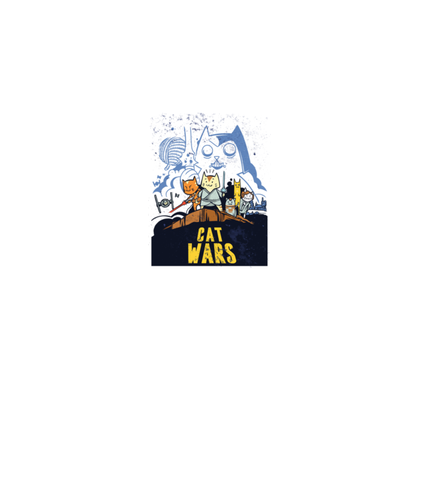 CatWars minta fehér pólón