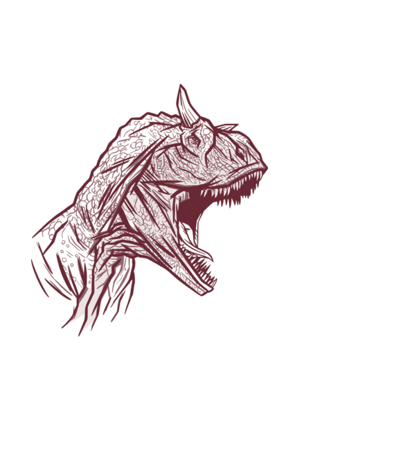 Carnotaurus minta fehér pólón