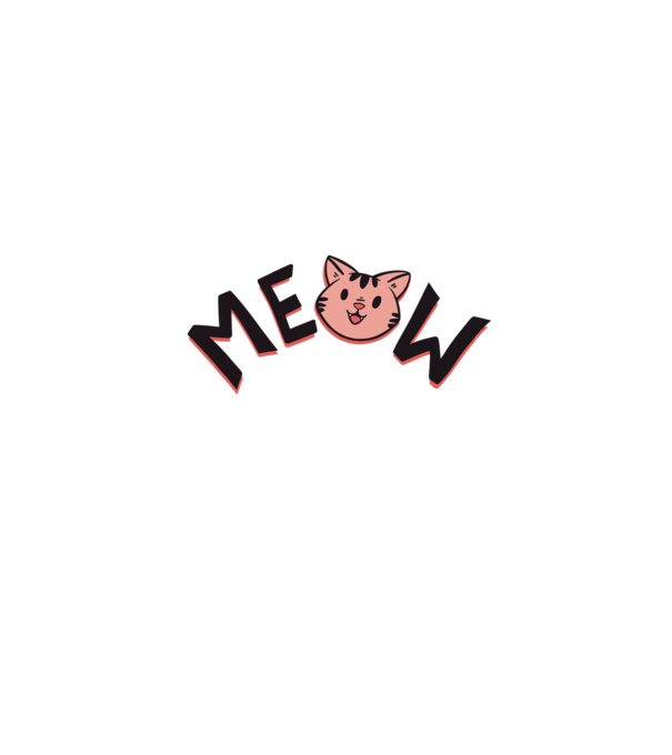 Meow minta fehér pólón