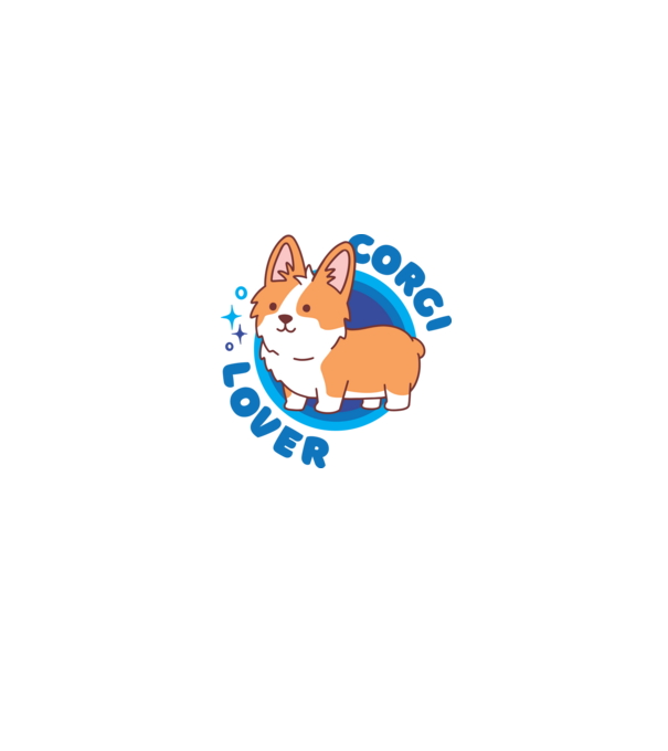 Corgi lover minta fehér/piros pólón