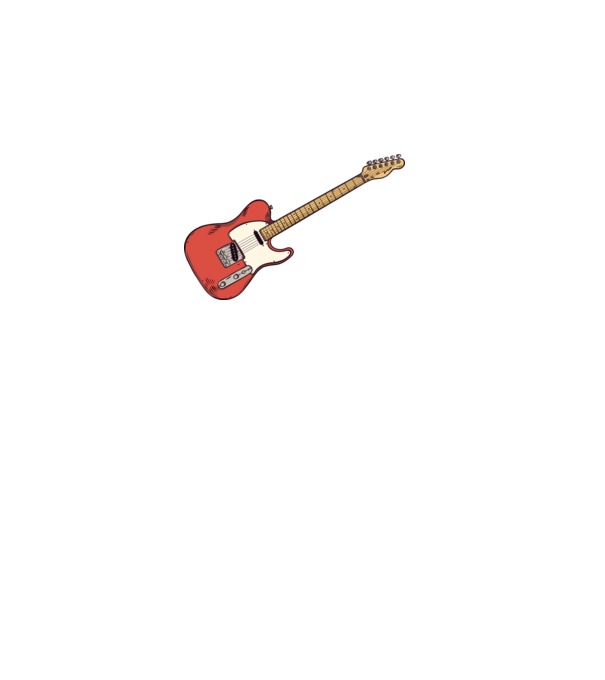 Gitár minta fehér pólón