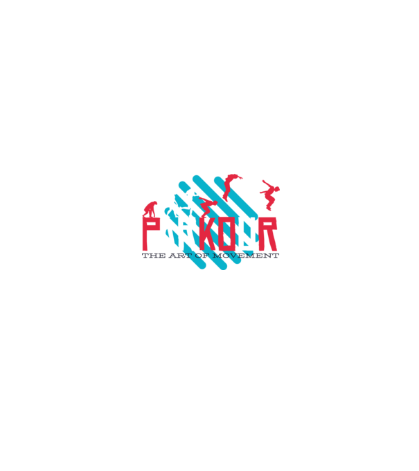 Parkour minta fehér/piros pólón