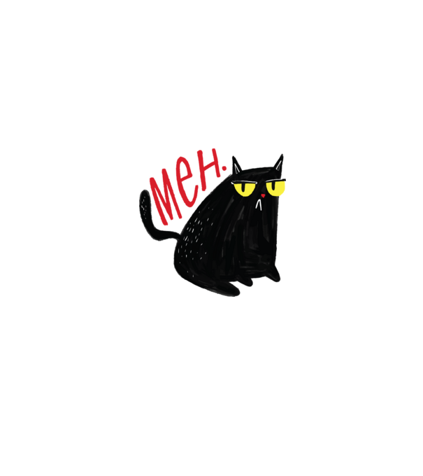 Meh Cat minta fehér/piros pólón