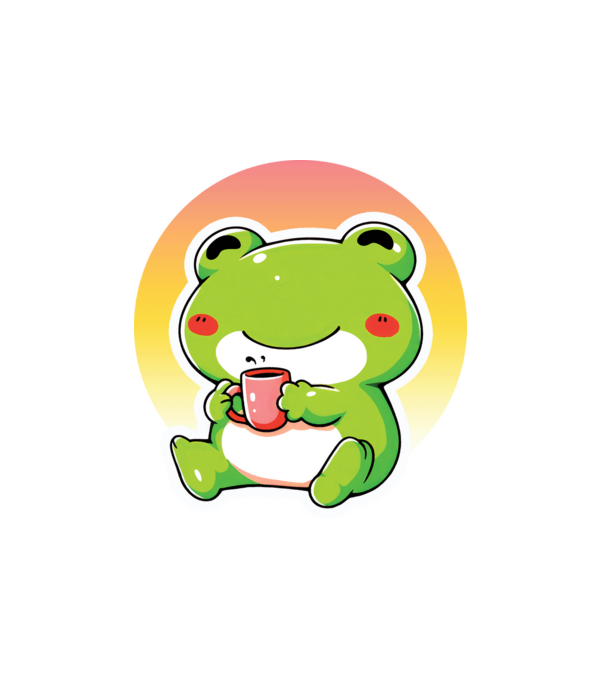 Cuki béka minta fehér pólón