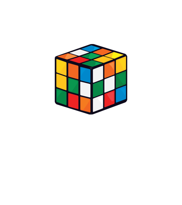 Rubik kocka minta fehér pólón