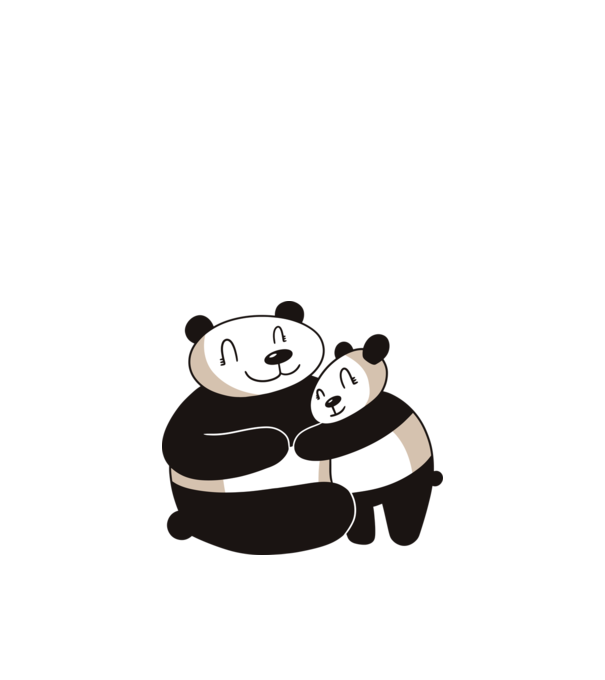 Panda család minta sötétkék pólón