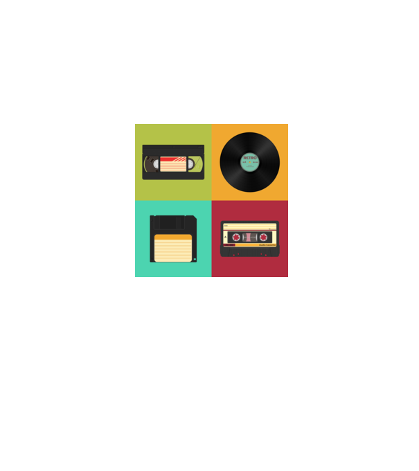 Retro cuccok minta farmerkék pólón