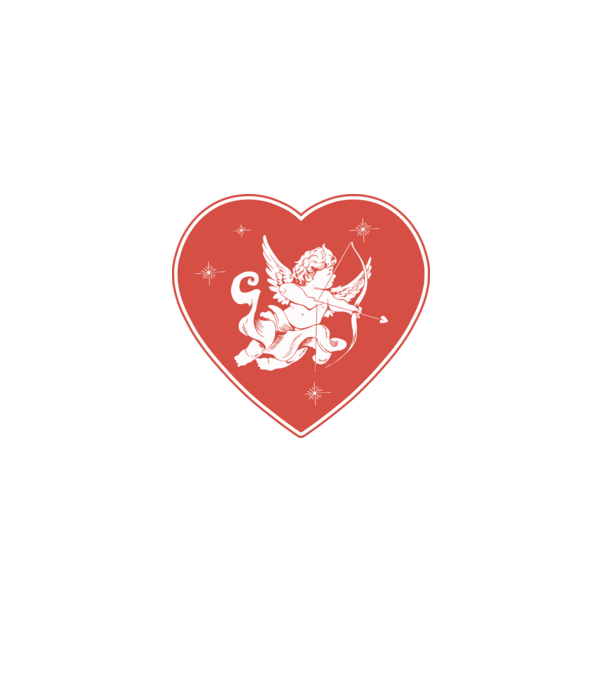 Cupido szívben minta fehér pólón