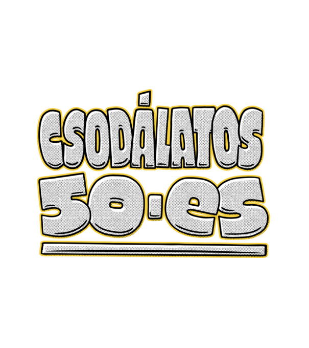 50 éves minta fehér pólón