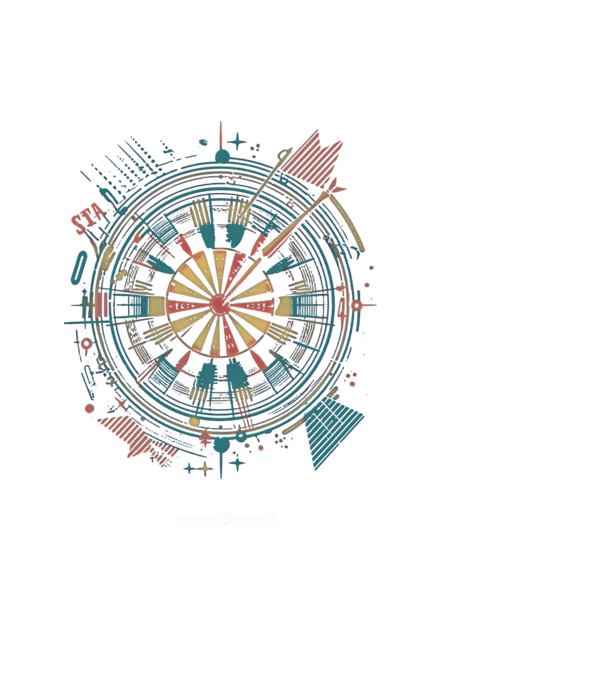 Darts tábla minta fekete pólón