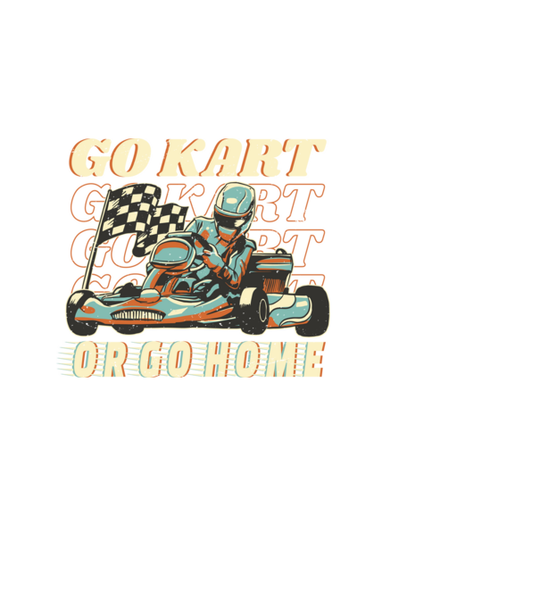 Gokart minta fekete pólón