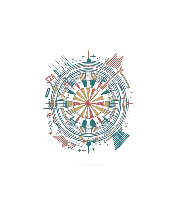 Darts tábla minta fehér pólón