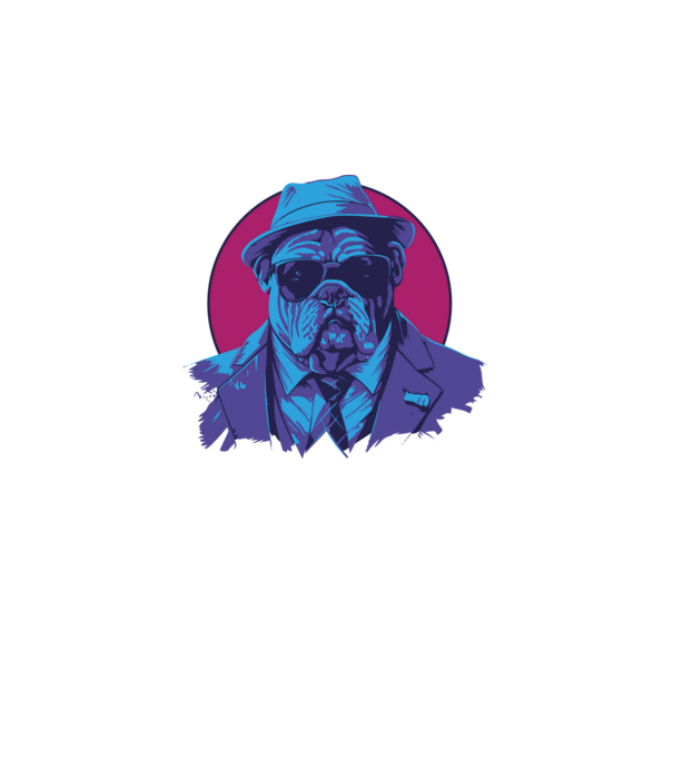 Mr. Bulldog minta fekete pólón