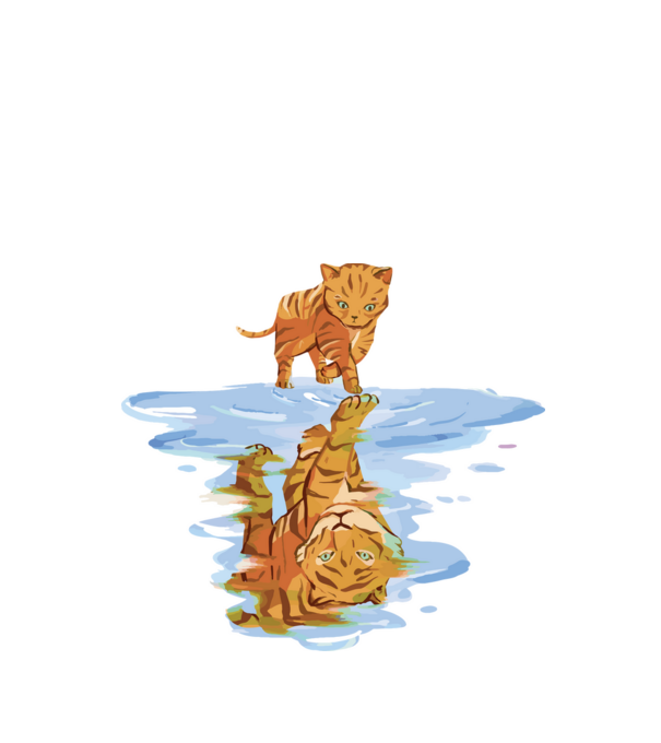 Macska-tigris minta fehér pólón